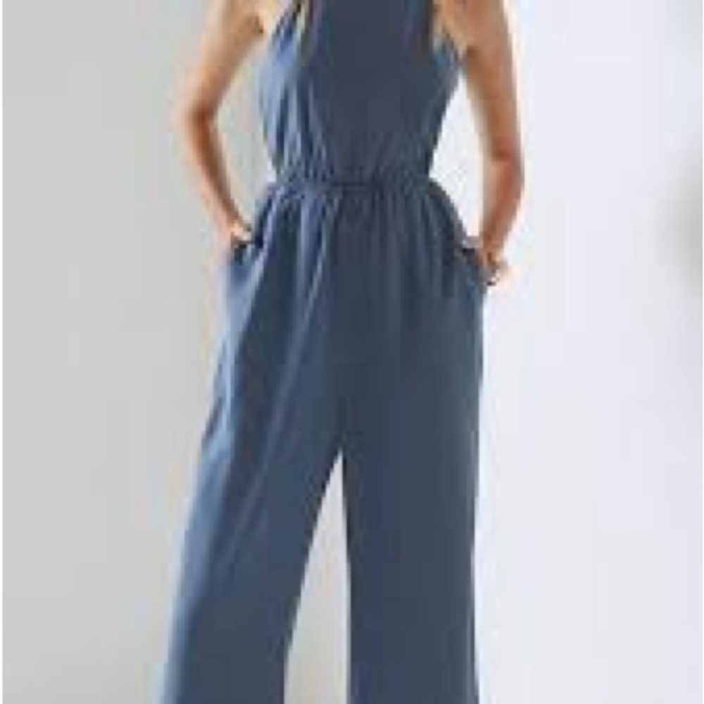 Anthropologie Cloth + Stone Slate Blue Halter Romper
